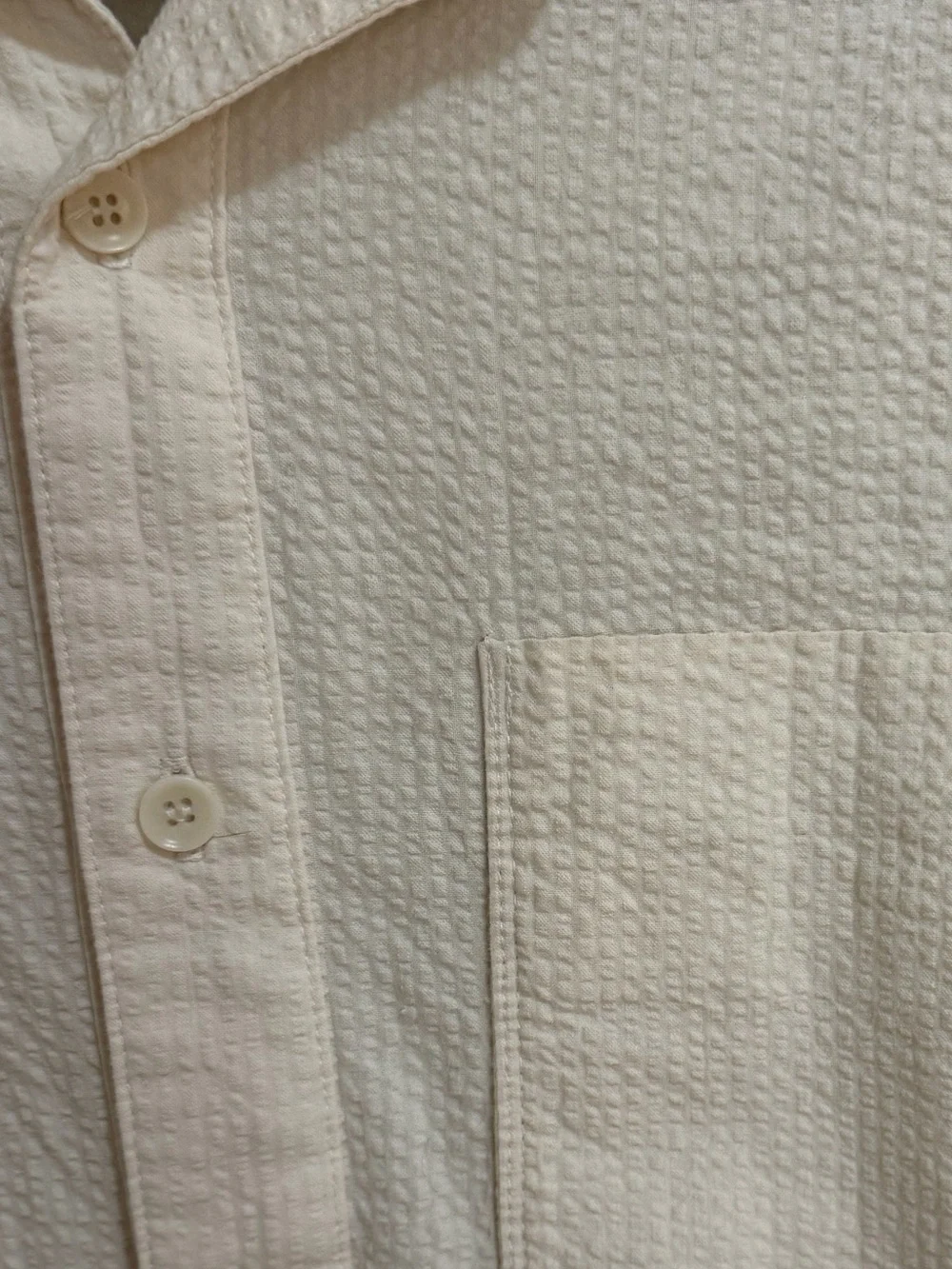 Monadic Aetna Bone Seersucker Japanese Cotton Utility Shirt Made in LA Size S - Picture 4 of 9